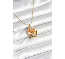 316L Çelik Zincir Kelebek Model Sanatsal Portre Kadın Kolye - TJ-BKO10594