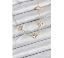 Pirinç Gold Renk Yonca Kadın Kolye - TJ-BKO10561