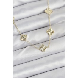 Pirinç Gold Renk Yonca Kadın Kolye - TJ-BKO10561