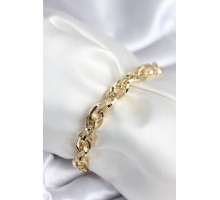 Pirinç Gold Renk Zincir Model Kadın Bileklik - TJ-BB7959