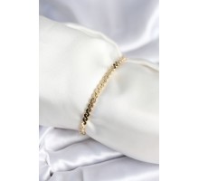 Pirinç Gold Renk Yassı Zincir Model Kadın Bileklik - TJ-BB7960