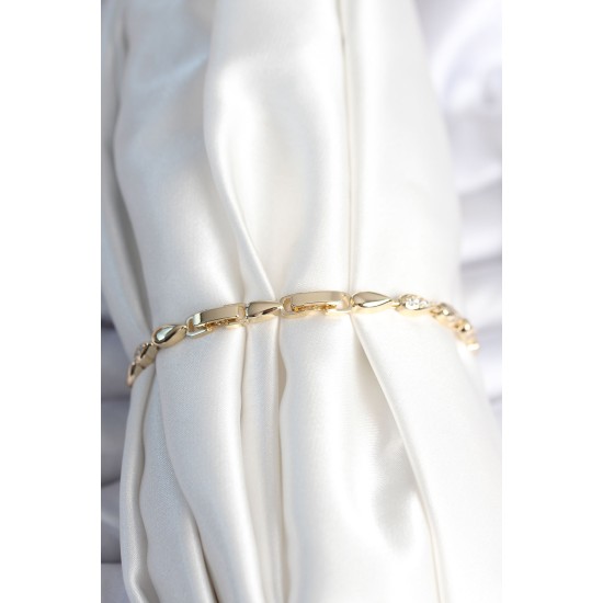 Pirinç Gold Renk Damla Model Kadın Bileklik - TJ-BB7961