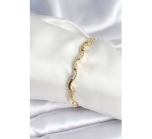 Pirinç Gold Renk Dalgalı Model Kadın Bileklik - TJ-BB7962