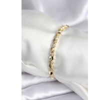 Pirinç Gold Renk Zirkon Taşlı Balık Sırtı Model Kadın Bileklik - TJ-BB7963