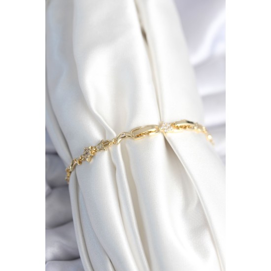 Pirinç Gold Renk Kadın Manifest Bileklik - TJ-BB7973