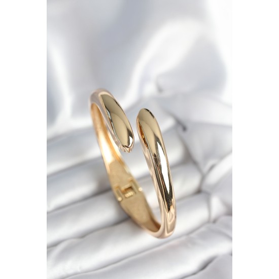 Gold Renk Pirinç Kadın Kelepçe Bileklik - TJ-BB7976