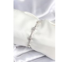 Pirinç Gümüş Renk Halley Yıldız Model Kadın Bileklik - TJ-BB7983