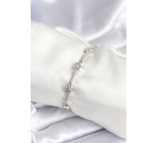 Pirinç Gümüş Renk Halley Yıldız Model Kadın Bileklik - TJ-BB7983
