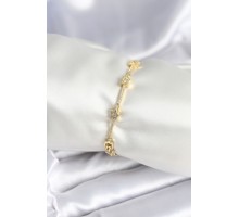 Pirinç Gold Renk Halley Yıldız Model Kadın Bileklik - TJ-BB7984