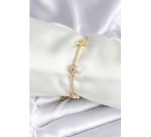 Pirinç Gold Renk Yıldız Model Kadın Bileklik - TJ-BB7986