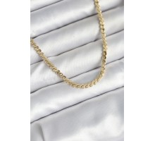 60 cm Gold Renk Pirinç Yassı Zincir Model Kadın Kolye - TJ-BKO10602