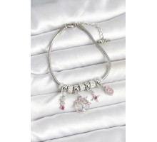 Pirinç Gümüş Renk Yaşam Ağacı Charmlı Kadın Bileklik - TJ-BB7990