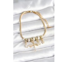 Pirinç Gold Renk Yusufçuk Charmlı Kadın Bileklik - TJ-BB7995