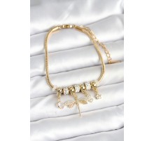 Pirinç Gold Renk Yusufçuk Charmlı Kadın Bileklik - TJ-BB7995