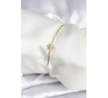 Kutup Yıldızı Figür Pirinç Gold Renk Kadın Bileklik - TJ-BB7999