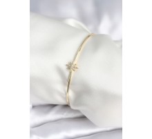 Kutup Yıldızı Figür Pirinç Gold Renk Kadın Bileklik - TJ-BB7999