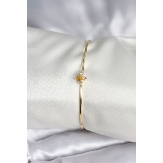 Sinek Figürlü Gold Renk Pirinç Kadın Bileklik - TJ-BB8000