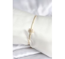 Yıldız Figürlü Gold Renk Pirinç Kadın Bileklik - TJ-BB8003