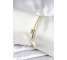 Renkli Kelebek Figür Gold Renk Pirinç Kadın Bileklik - TJ-BB8004