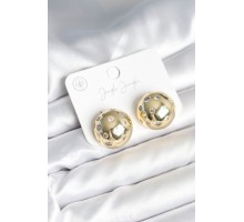 Pirinç Gold Renk Zirkon Taşlı Kadın Küpe - TJ-BKP11292