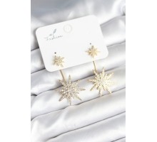 Kutup Yıldızı Model Zirkon Taşlı Pirinç Kadın Küpe - TJ-BKP11294