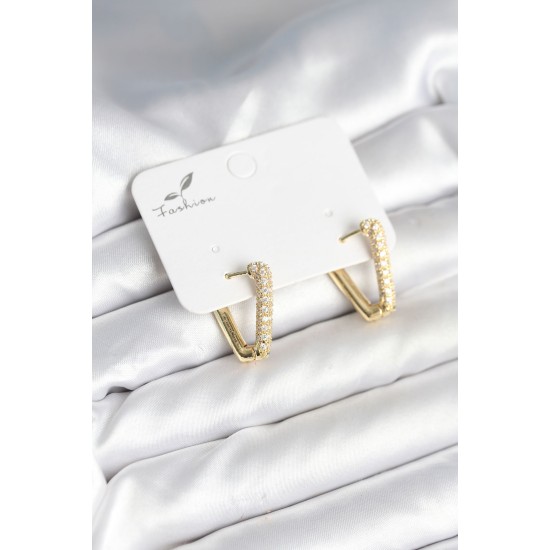 Üçgen Model Zirkon Taşlı Kadın Küpe - TJ-BKP11299