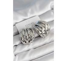 Pirinç Gümüş Renk Vintage Kadın Küpe - TJ-BKP11314