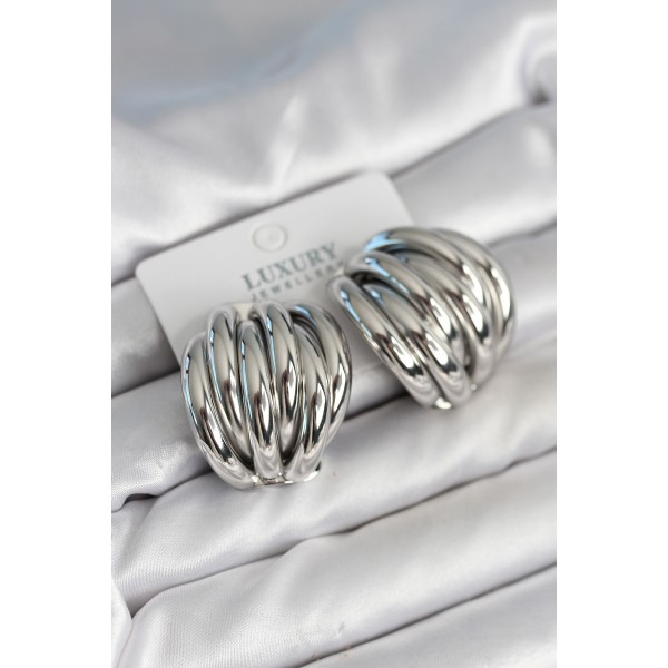 Pirinç Gümüş Renk Vintage Kadın Küpe - TJ-BKP11314
