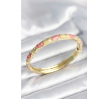 Yeşil Krem Renk Detaylı Mineli Kelepçe - TJ-BB8008