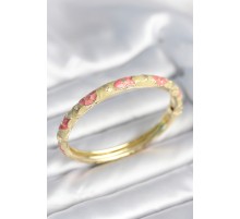 Yeşil Krem Renk Detaylı Mineli Kelepçe - TJ-BB8008