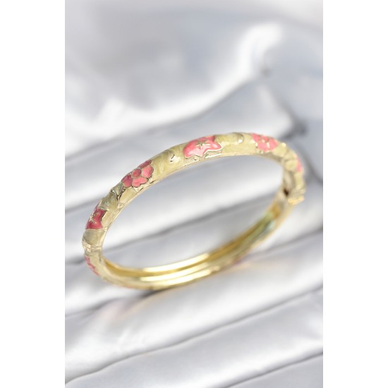 Yeşil Krem Renk Detaylı Mineli Kelepçe - TJ-BB8008