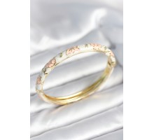 Beyaz Pembe Renk Detaylı Mineli Kelepçe - TJ-BB8009