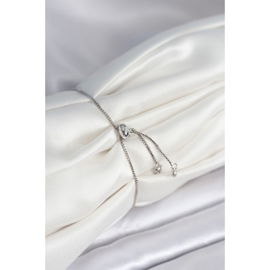 Çiçek Model Asansörlü Gümüş Renk Kadın Bileklik - TJ-BB8012