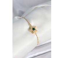 Yıldız Model Asansörlü Gold Renk Kadın Bileklik - TJ-BB8013