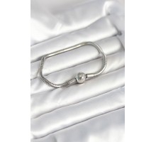 Gümüş Renk Pirinç Charm Bileklik - TJ-BB8015