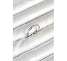 Pirinç Gümüş Renk Zirkon Taşlı Kadın Yüzük - TJ-BYK3902