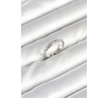 Pirinç Gümüş Renk Zirkon Taşlı Kadın Yüzük - TJ-BYK3902