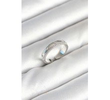 Gümüş Renk Şerit Zirkon Taşlı Kadın Yüzük - TJ-BYK3904