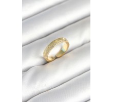 Gold Renk Şerit Zirkon Taşlı Kadın Yüzük - TJ-BYK3905