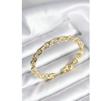 Zincir Model Gold Renk Pirinç Kadın Bileklik - TJ-BB8016