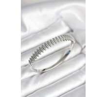 Gümüş Renk Zirkon Taşlı Pirinç Kadın Kelepçe - TJ-BB8020