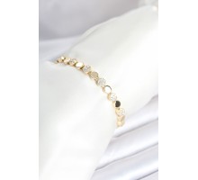 Pirinç Gold Renk Nokta Model Zirkon Taşlı Kadın Bileklik - TJ-BB8026