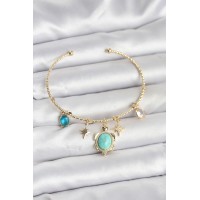 Caretta Caretta Charmlı Gold Renk Kadın Bileklik TJ-BB8033