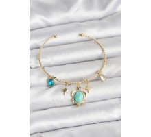 Caretta Caretta Charmlı Gold Renk Kadın Bileklik - TJ-BB8033