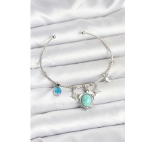 Caretta Caretta Charmlı Gümüş Renk Kadın Bileklik - TJ-BB8034