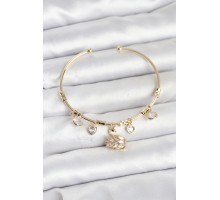 Kuğu Charmlı Gold Renk Kadın Bileklik - TJ-BB8035