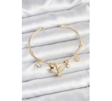 Anka Kuşu Charmlı Gold Renk Pirinç Kadın Bileklik - TJ-BB8039