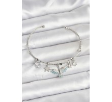 Anka Kuşu Charmlı Gümüş Renk Pirinç Kadın Bileklik - TJ-BB8040