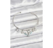 Anka Kuşu Charmlı Gümüş Renk Pirinç Kadın Bileklik - TJ-BB8040