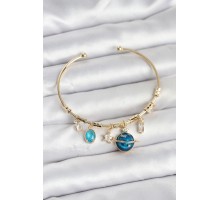 Gezegen Charmlı Gold Renk Pirinç Kadın Bileklik - TJ-BB8047